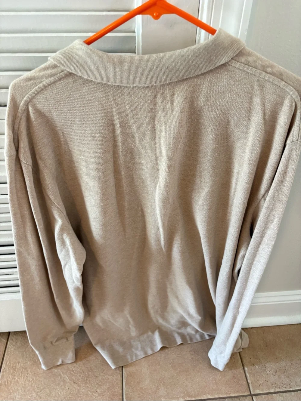 Polo by Ralph Lauren Men's Long Sleeve Polo - Beige XL